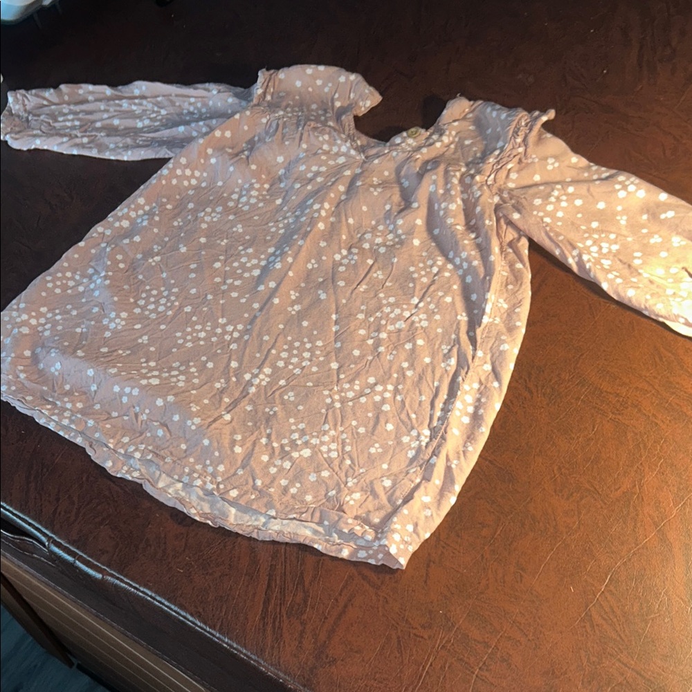 H&M Blush Pink Blouse with White Dots